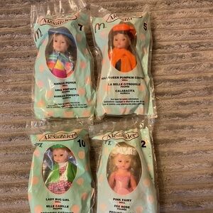 Lot of 4 Madame Alexander McDonald’s toys from 2003.never opened.